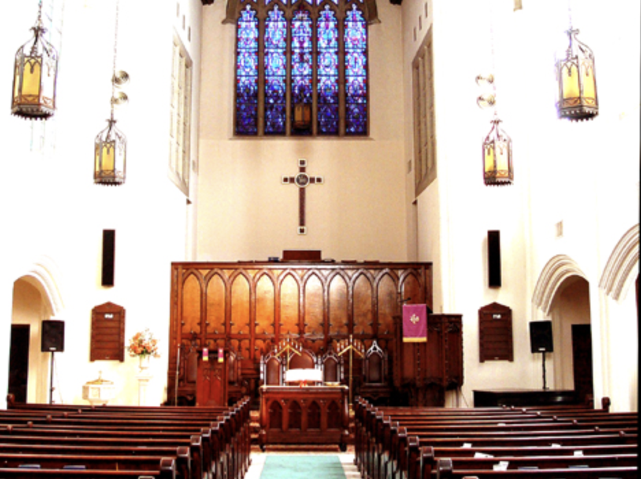 the sanctuary at First Presbyterian Church where Shades rehearses.